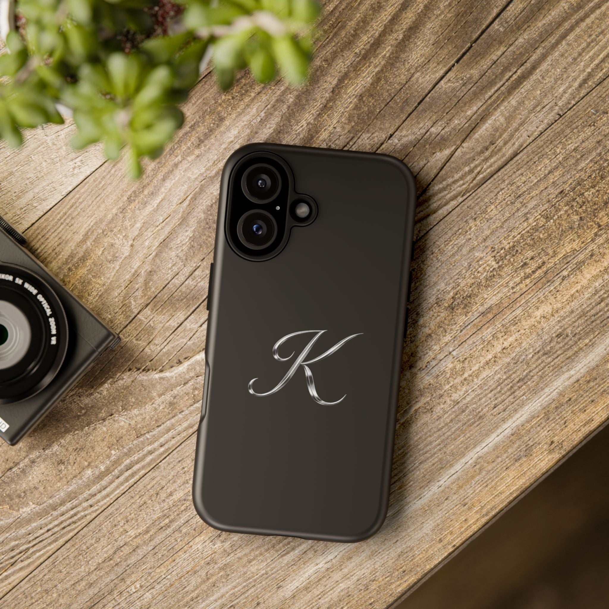 Signature K Tough Phone Case – Sleek Black Protective Cover