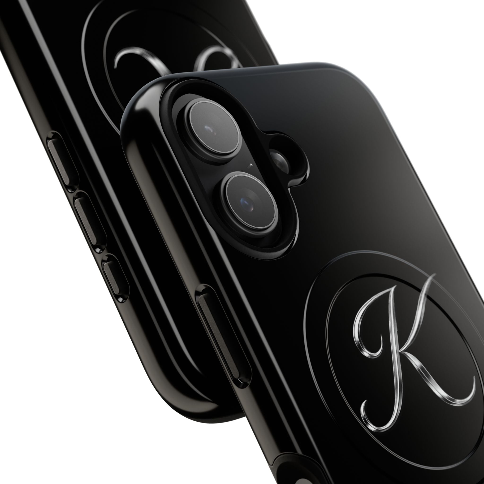 Signature 'K' Tough Magnetic Phone Case — Glossy Black Protective Cover