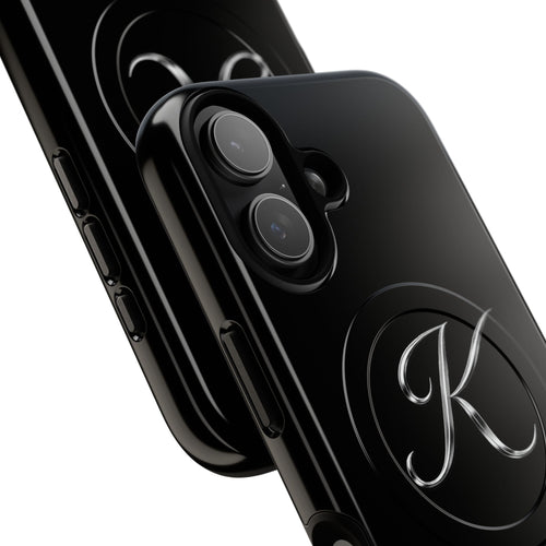 Signature 'K' Tough Magnetic Phone Case — Glossy Black Protective Cover