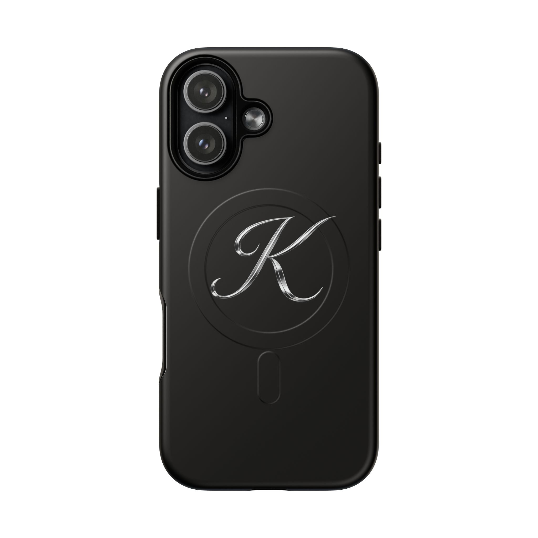 Signature 'K' Tough Magnetic Phone Case — Glossy Black Protective Cover