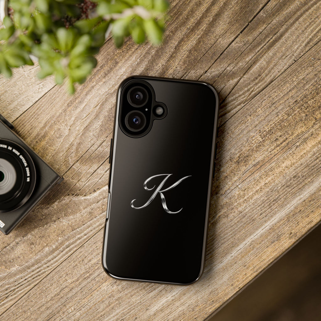 Signature K Tough Phone Case – Sleek Black Protective Cover