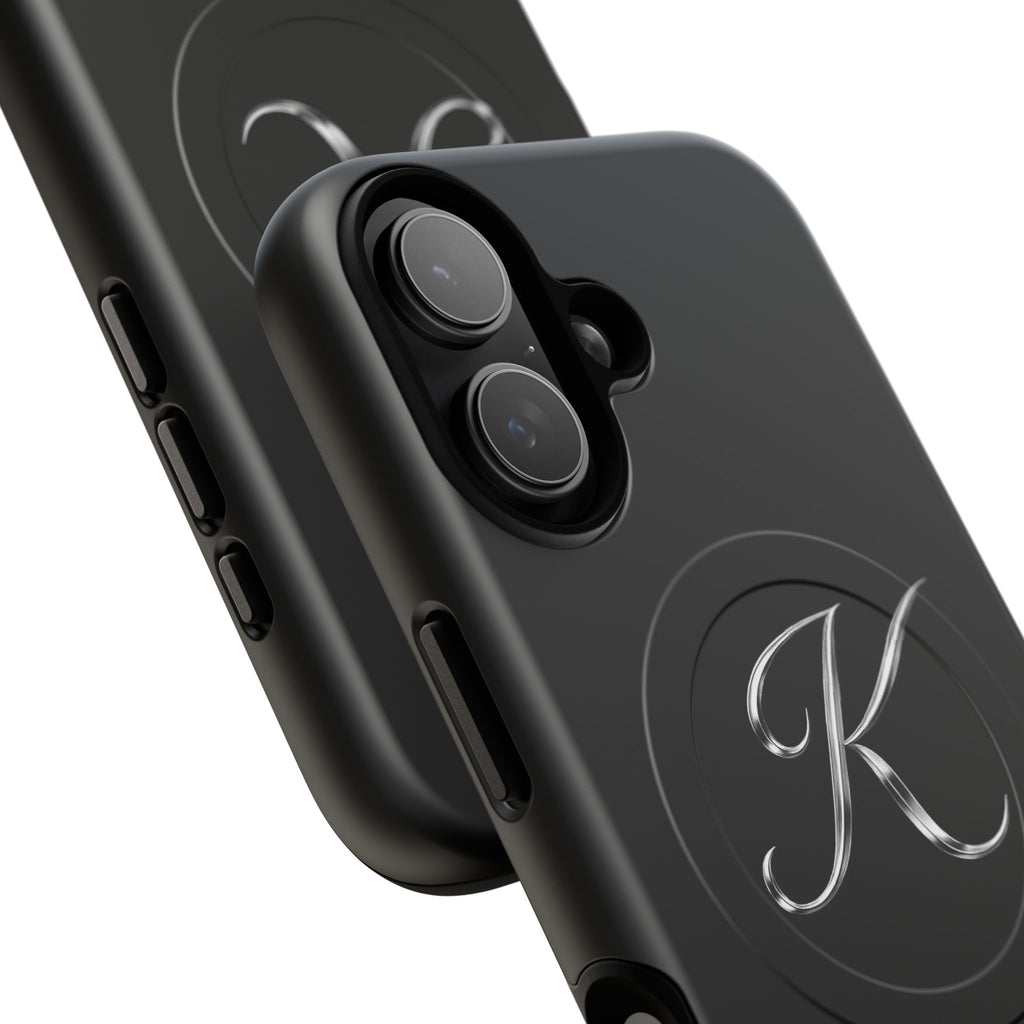 Signature 'K' Tough Magnetic Phone Case — Glossy Black Protective Cover