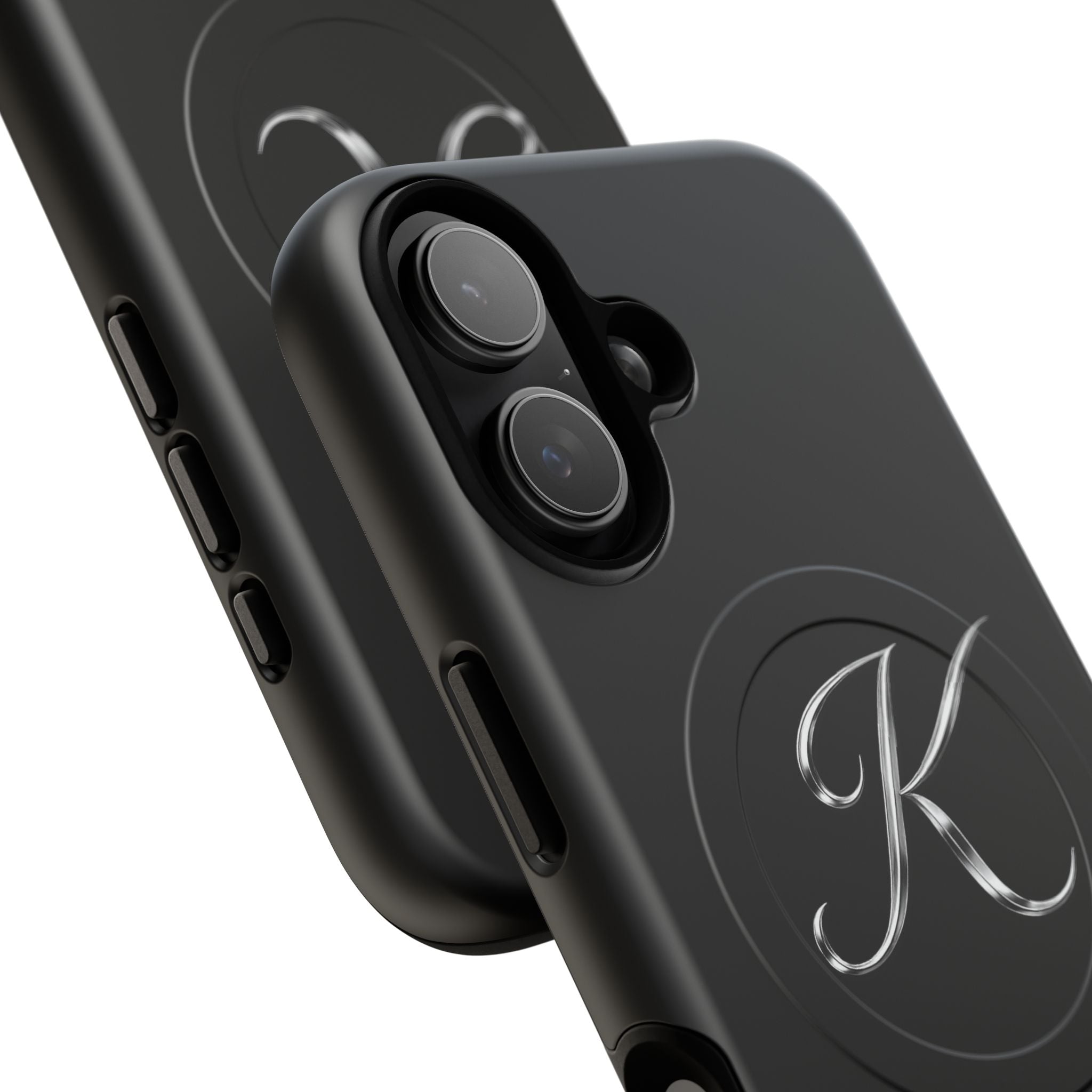 Signature 'K' Tough Magnetic Phone Case — Glossy Black Protective Cover
