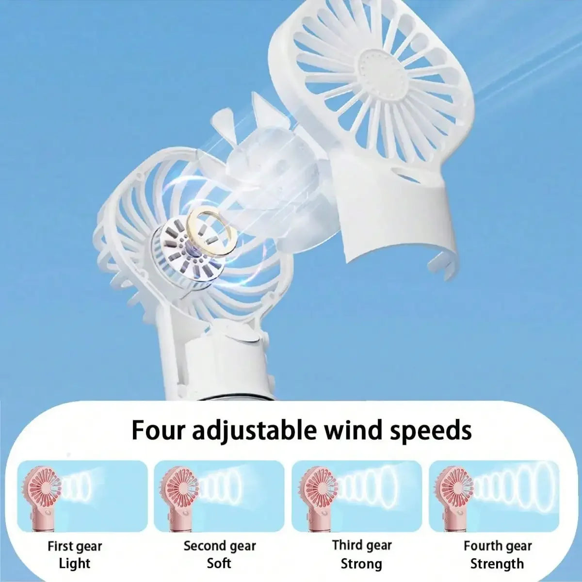 Portable Mist Fan - Handheld Mini Rechargeable, 4 Wind Speeds, With Water Mist - Suitable For Travel, Camping, Outdoor, Home, Of